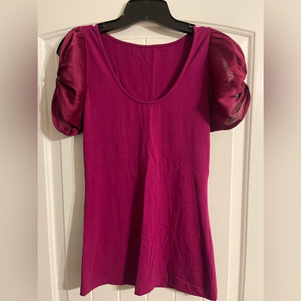 Express blouse with satin sleeve